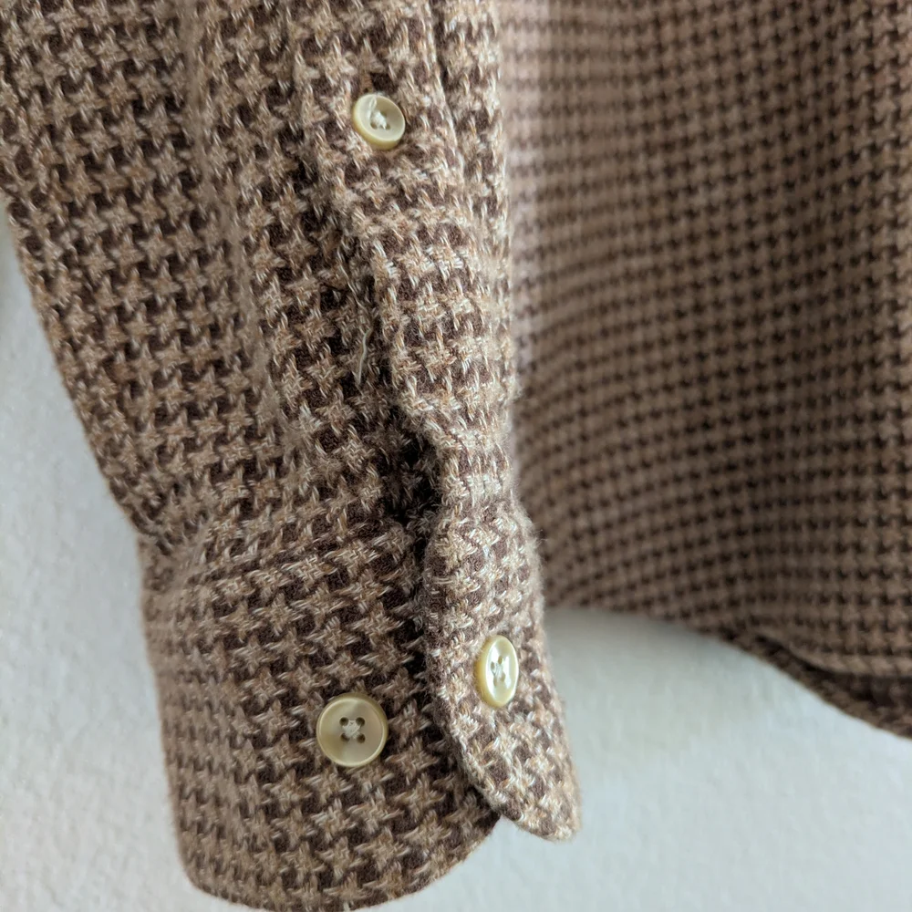 Portuguese Flannel Abstract Houndstooth Flannel Button Up Shirt - Picture 5 of 7